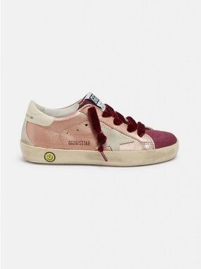 Golden Goose Kids Sneakers in Rose Gold, Burgundy, Cream